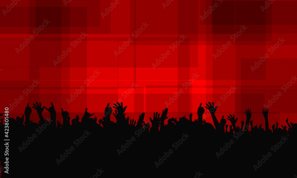 Silhouettes of young people at a concert Silhouettes of young people at a concert
