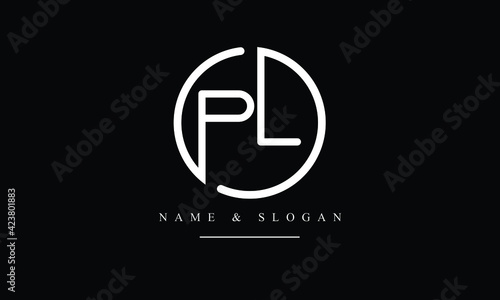 PL, LP, P, L abstract letters logo monogram