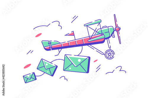 Flying plane with letters