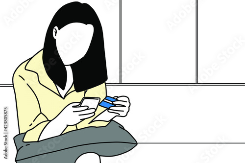 Woman used credit card via online shopping