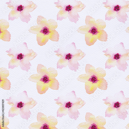 Watercolor floral pattern. Floral background. Gentle colors. Female pattern. Handmade.