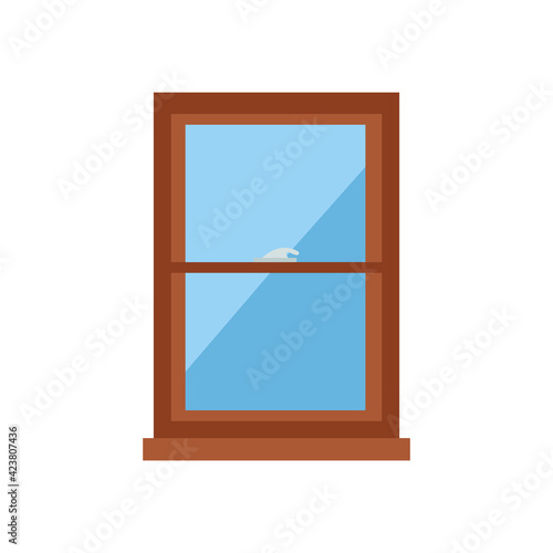window emoji vector flat design wooden