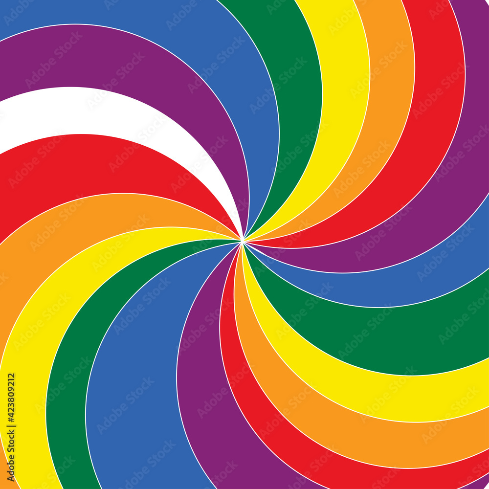 Obraz premium Bright lgbt background. Swirl in rainbow colors. Template for lgbt pride month. Lesbian Gay Bisexual Transgender. 