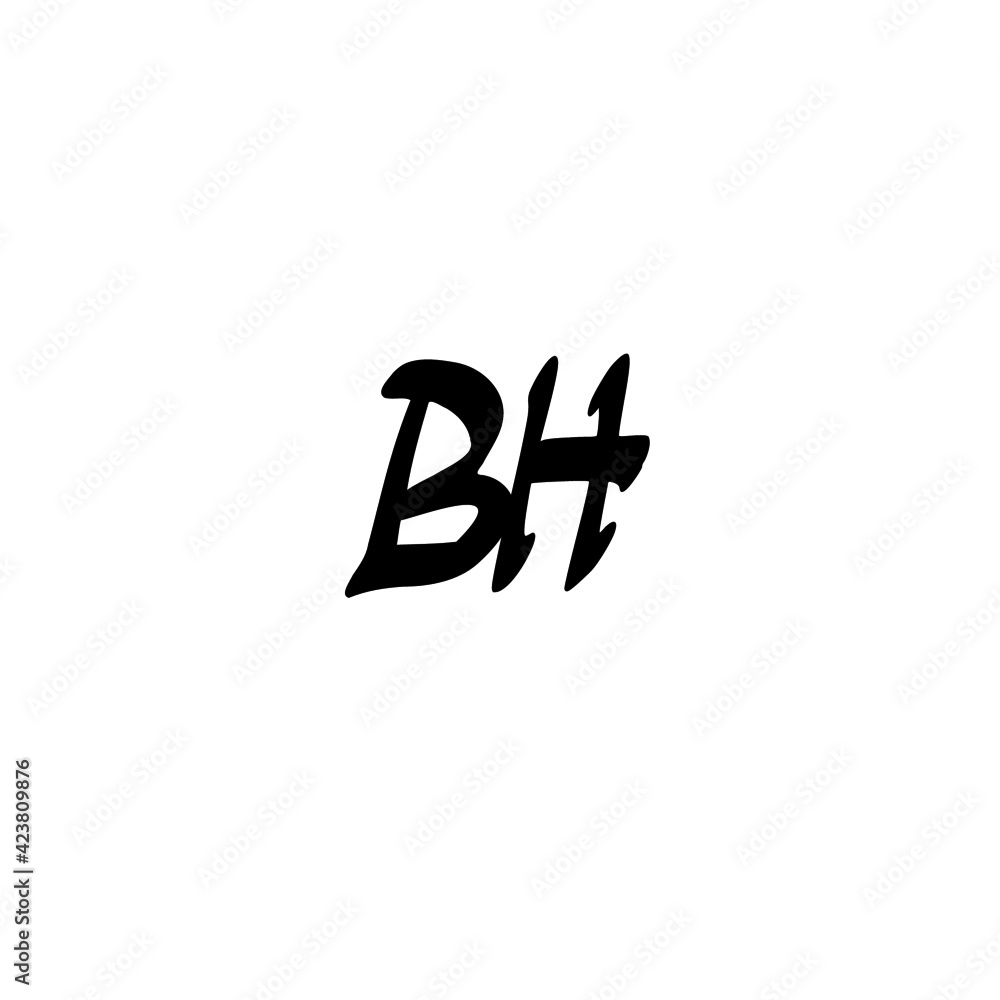 BH initial handwritten logo for identity BH initial handwritten logo for identity