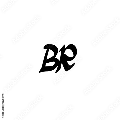 BR initial handwritten logo for identity