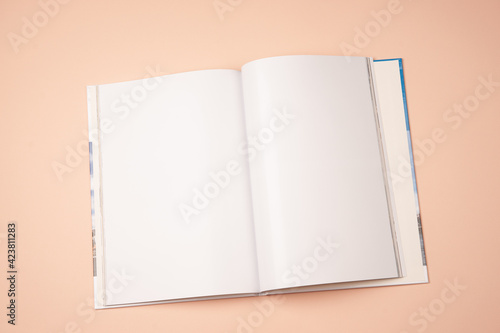 open photo book with white sheets moskup magazine photo