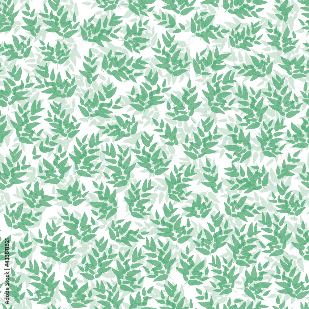 Pretty pattern of branches and leaves in green colours. The elegant the template for fashion prints. Pretty spring or summer wallpaper, background, textile or paper products. cards, wrap, instagram Pretty pattern of branches and leaves in green colours. The elegant the template for fashion prints. Pretty spring or summer wallpaper, background, textile or paper products. cards, wrap, instagram