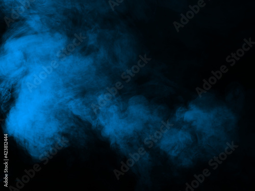 Blue smoke texture on black
