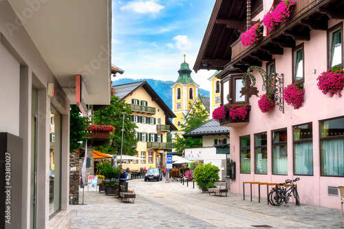 Cityscape of St. Johann in Tirol, Austria photo