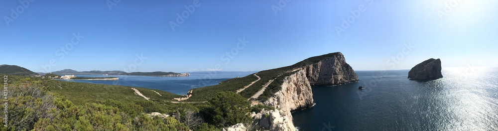 coastal view at capo caccia in alghero, sardinia, italy