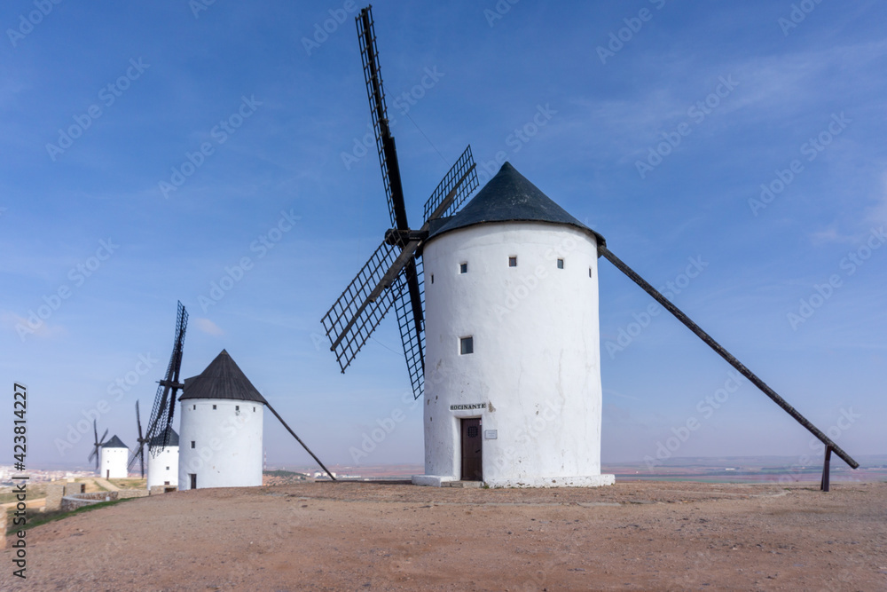 the windmills of La Mancha in the hills above San Juan de Alcazar the windmills of La Mancha in the hills above San Juan de Alcazar