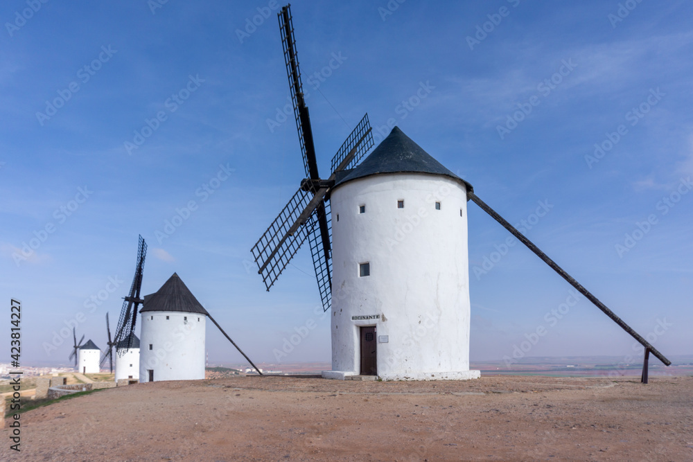 the windmills of La Mancha in the hills above San Juan de Alcazar