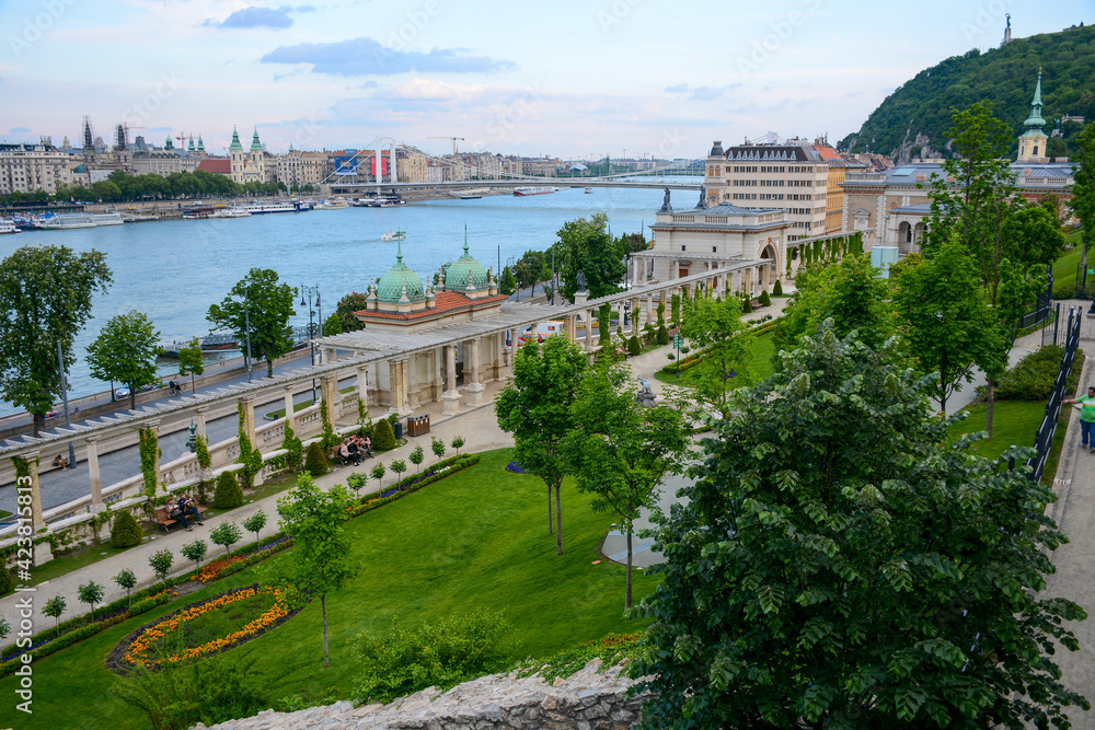 Budapest, Hungary - June 20, 2019: Castle Garden view on Buda side