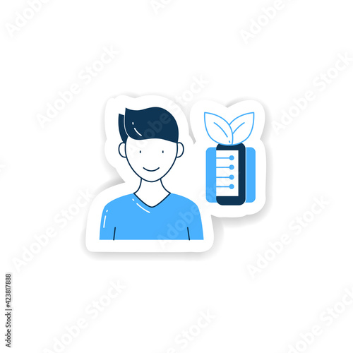 Information pollution sticker icon. Contamination space supply with irrelevant, redundant, and low-value info badge for designs.Information overload vector emblem