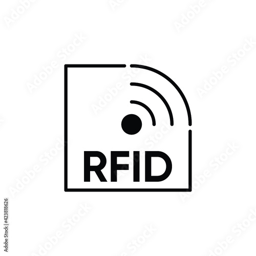 Rfid tag icon radio frequency identification image