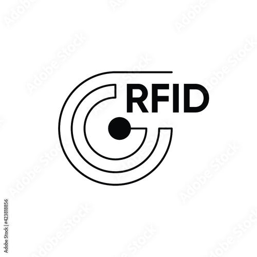 Rfid tag icon radio frequency identification image