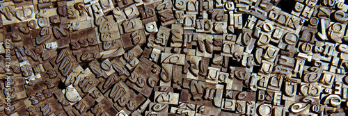 Fotografie Old letterpress German letters, background