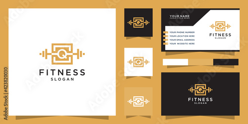 Letter g fitness logo and business card template