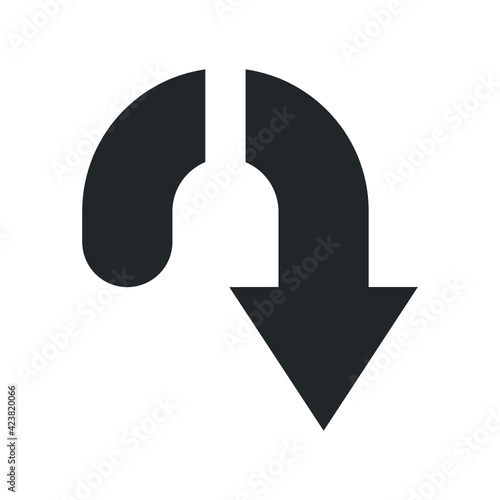U turn down icon