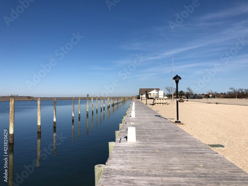 The Boardwalk on the Bay at Gilgo Beach State Park on Jones Beach Island, New York. photo