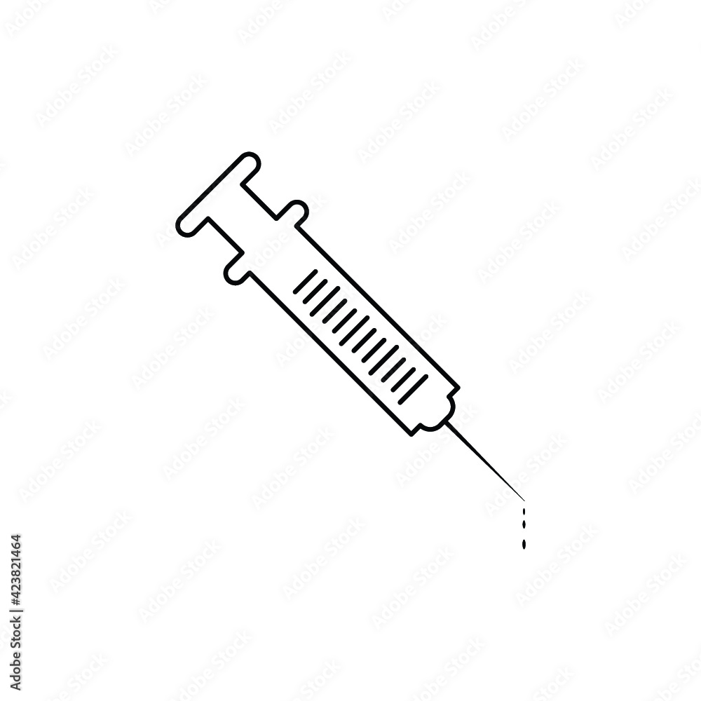 Vaccine icon on white background from thin line Vaccine icon on white background from thin line