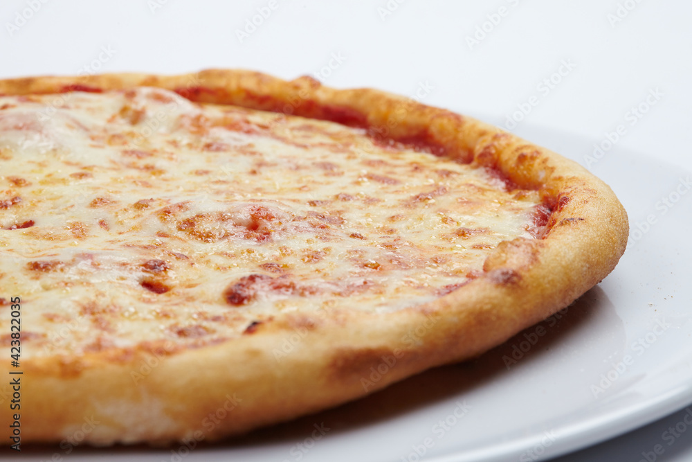 tasty pizza on the white background