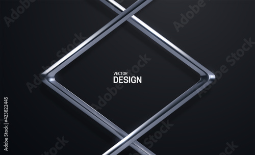 Luxury silver frame. Vector illustration