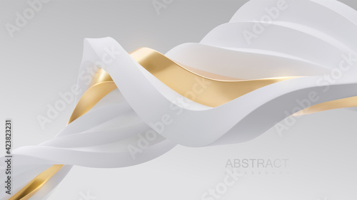 Golden intertwined shapes. Jewelry decoration