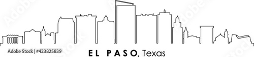 EL PASO Texas USA City Skyline Vector
