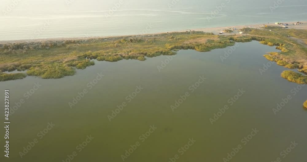 Aerial view of Tuzly Estuary National Nature Park near by Black Sea coast, Tatarbunary region, Bessarabia, Ukraine Aerial view of Tuzly Estuary National Nature Park near by Black Sea coast, Tatarbunary region, Bessarabia, Ukraine