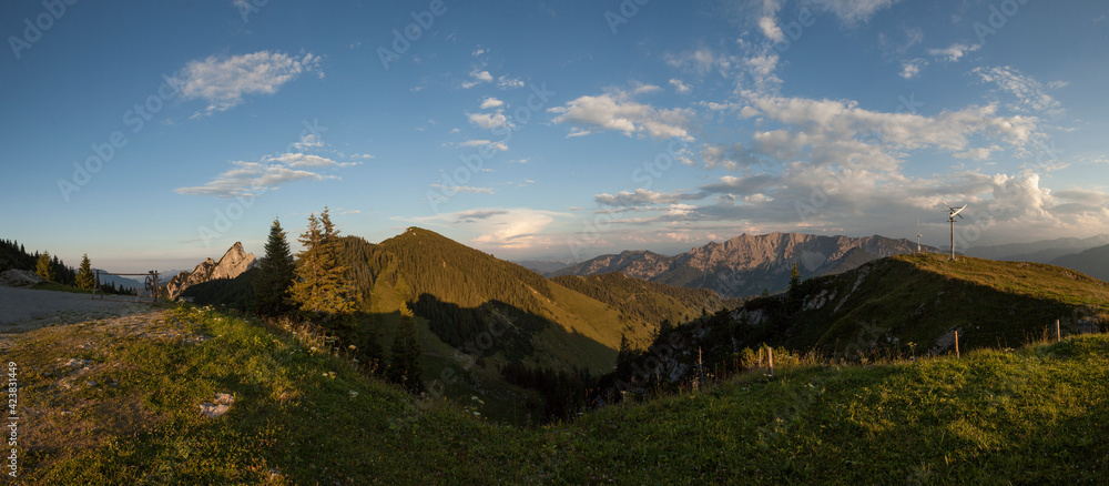 Panorama view from Rotwand mountain in Bavaria, Germany