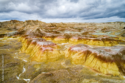 Badlands Landscape in Winter