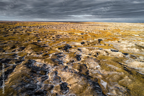 Badlands landscape in Winter