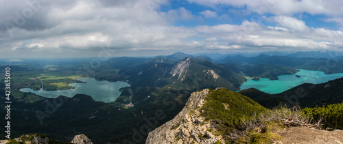 Fototapeta Naklejka Na Ścianę i Meble -  Panorama view from Herzogstand mountain in Bavaria, Germany