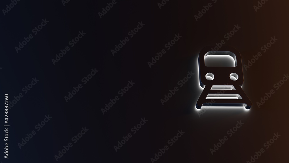 3d rendering of white light stripe symbol of underground front view on dark background 3d rendering of white light stripe symbol of underground front view on dark background