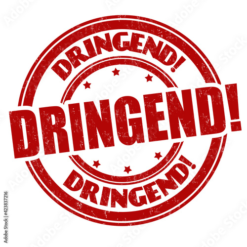Urgent on german language ( Dringend ) sign or stamp