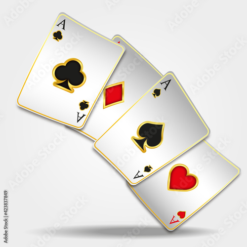 Set of playing aces 