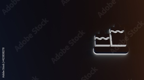 3d rendering of white light stripe symbol of relax candle on dark background