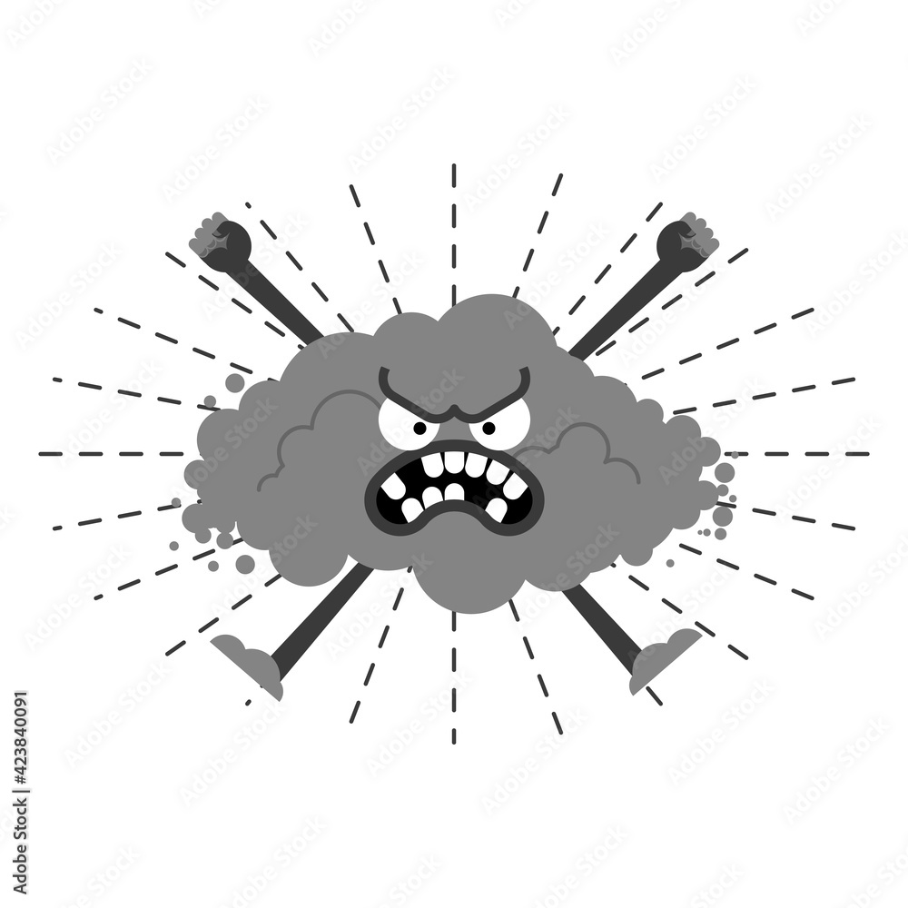 Angry cloud with rain. vector illustration Angry cloud with rain. vector illustration