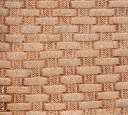 Wallpaper Mural Basketweave pattern on vegetable tanned leather closeup macro Torontodigital.ca