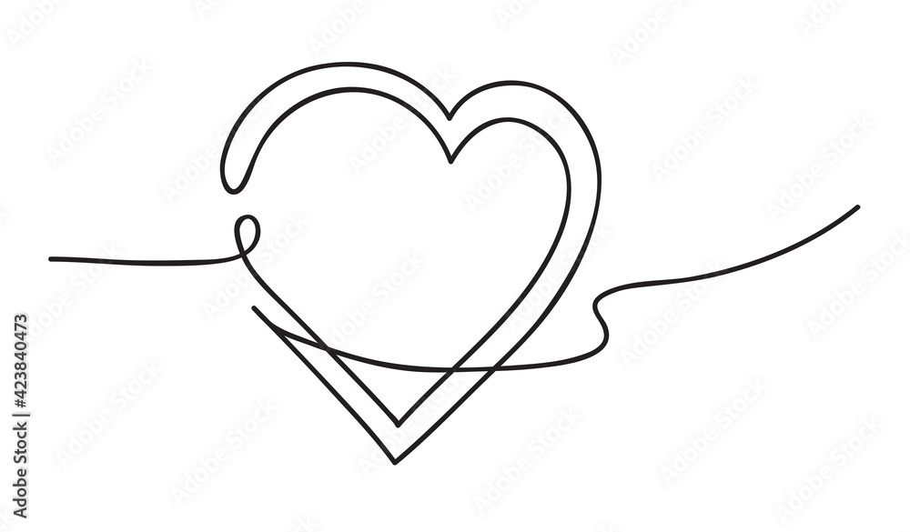 Hearts. Continuous line art drawing. Friendship concept. Best friend forever. Black and white vector illustration Hearts. Continuous line art drawing. Friendship concept. Best friend forever. Black and white vector illustration