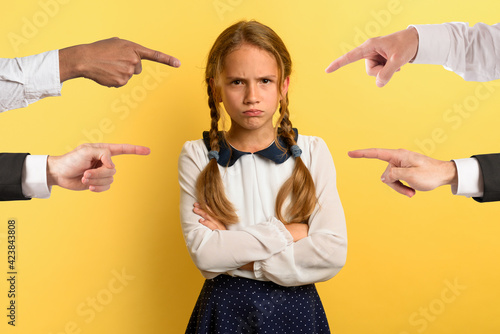 Quadro em tela Young girl is unhappy and angry because she is accused
