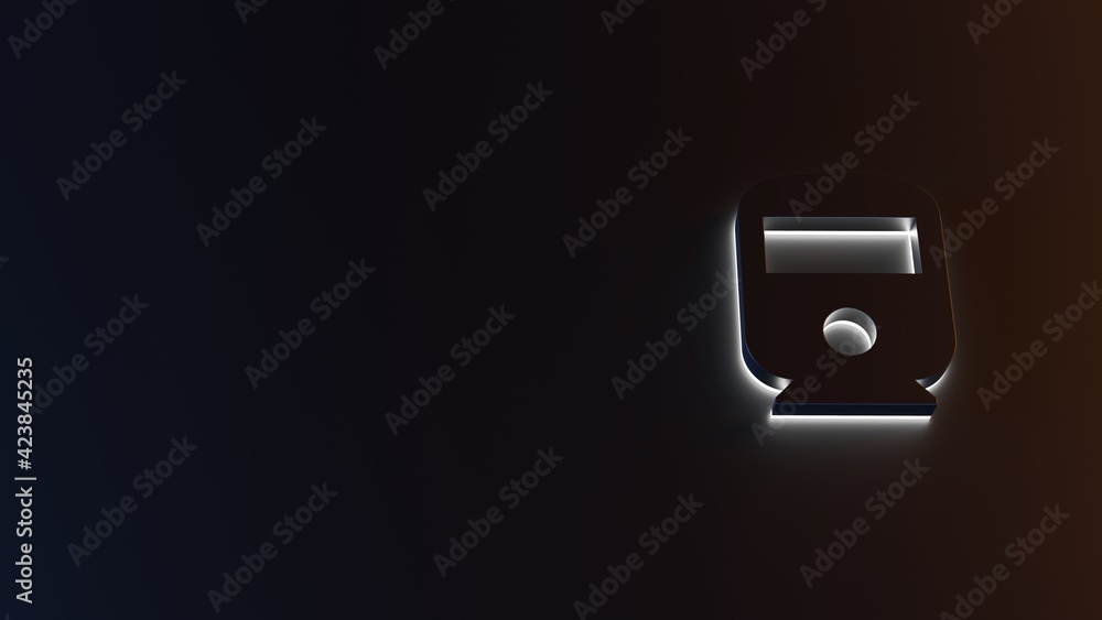 3d rendering of white light stripe symbol of transport on dark background 3d rendering of white light stripe symbol of transport on dark background