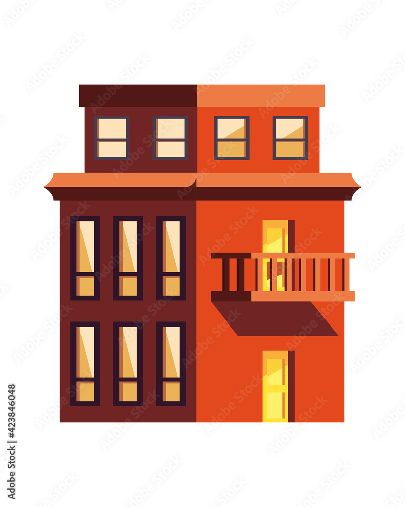 Isolated orange building