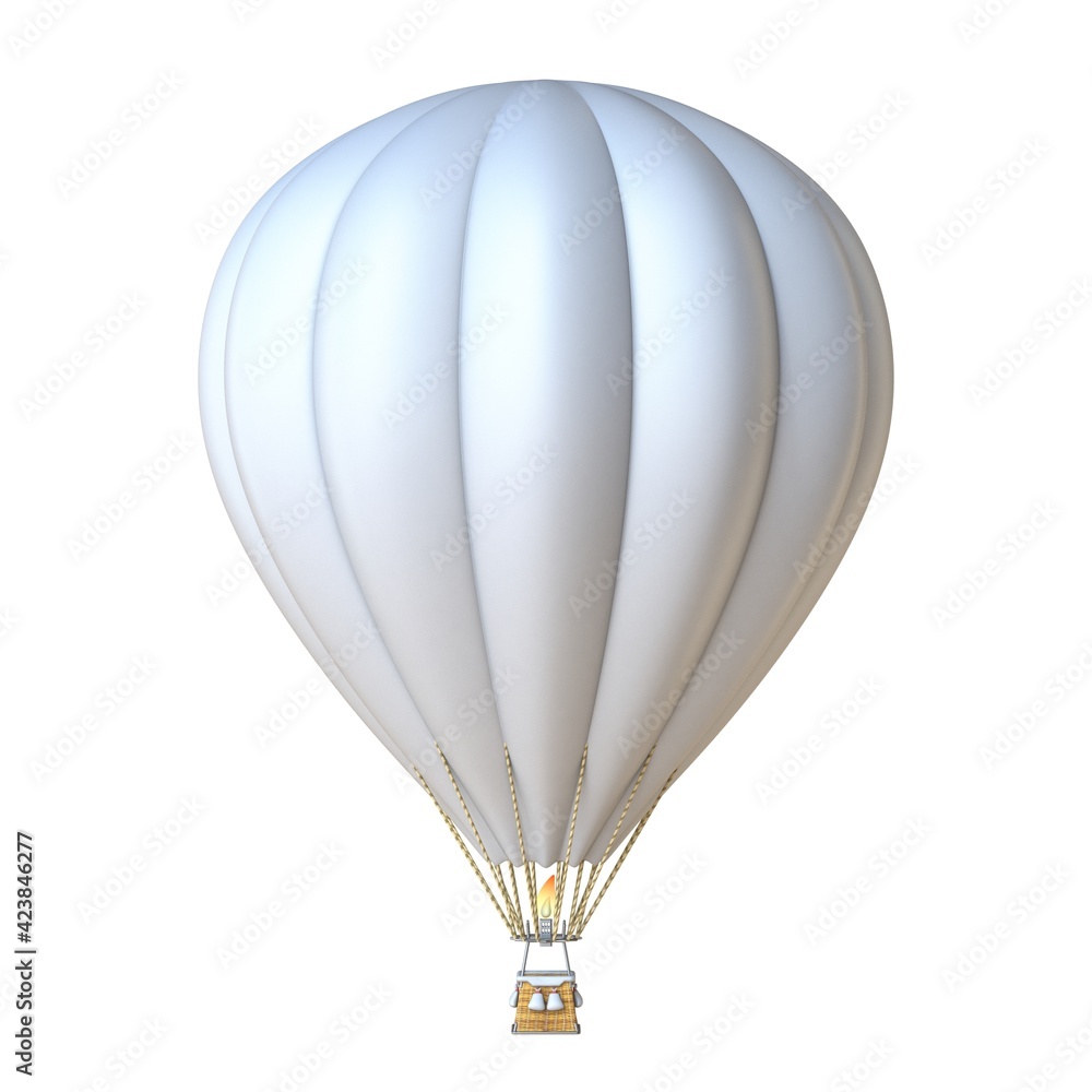 Fototapeta premium White hot air balloon 3D