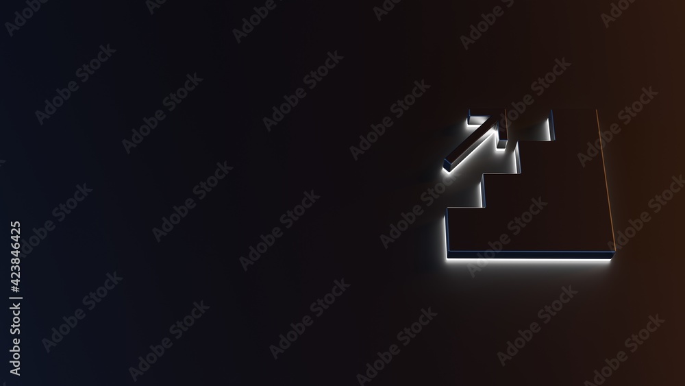 Obraz premium 3d rendering of white light stripe symbol of promotion on dark background