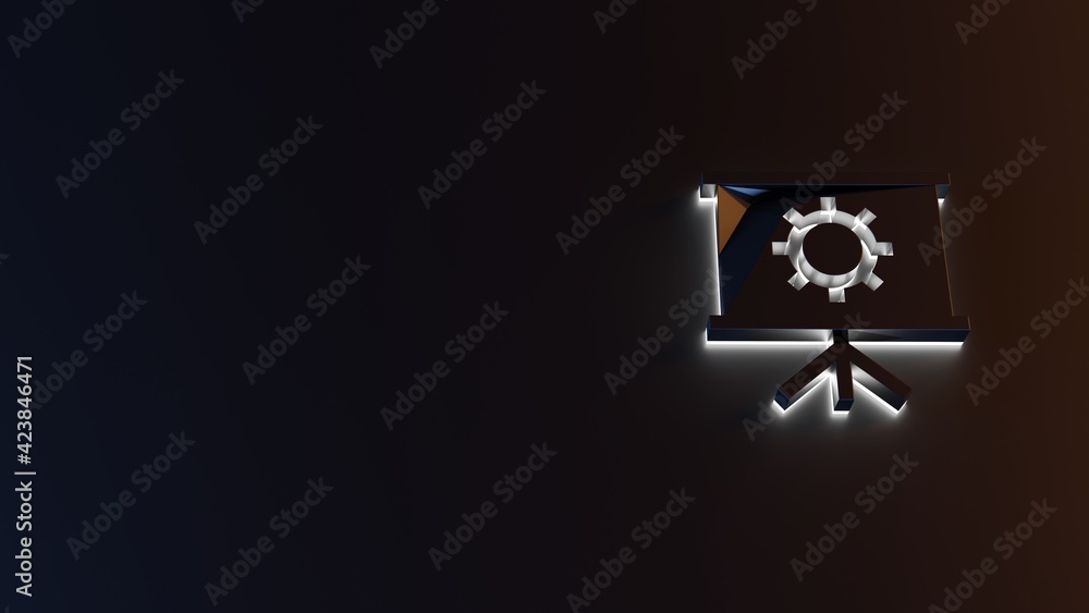 3d rendering of white light stripe symbol of presentation on dark background 3d rendering of white light stripe symbol of presentation on dark background