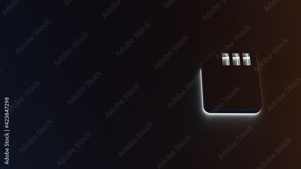 3d rendering of white light stripe symbol of interface on dark background 3d rendering of white light stripe symbol of interface on dark background