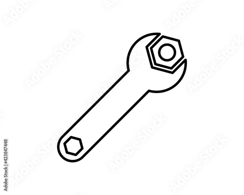 wrench and nut icon. Simple element illustration from tools concept. wrench and nut editable symbol design on white background. Can be use for web and mobile.
