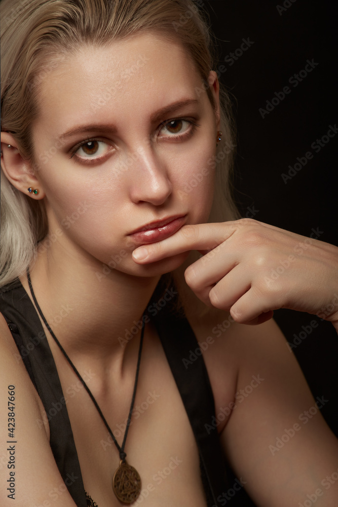 Fototapeta premium sad young woman